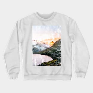 Munkebu Foggy Mountain In Norway Abstract. For Foggy Forests & Mountain Lovers. Foggy mountain collection Crewneck Sweatshirt